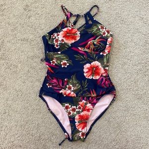 One piece floral swimsuit.